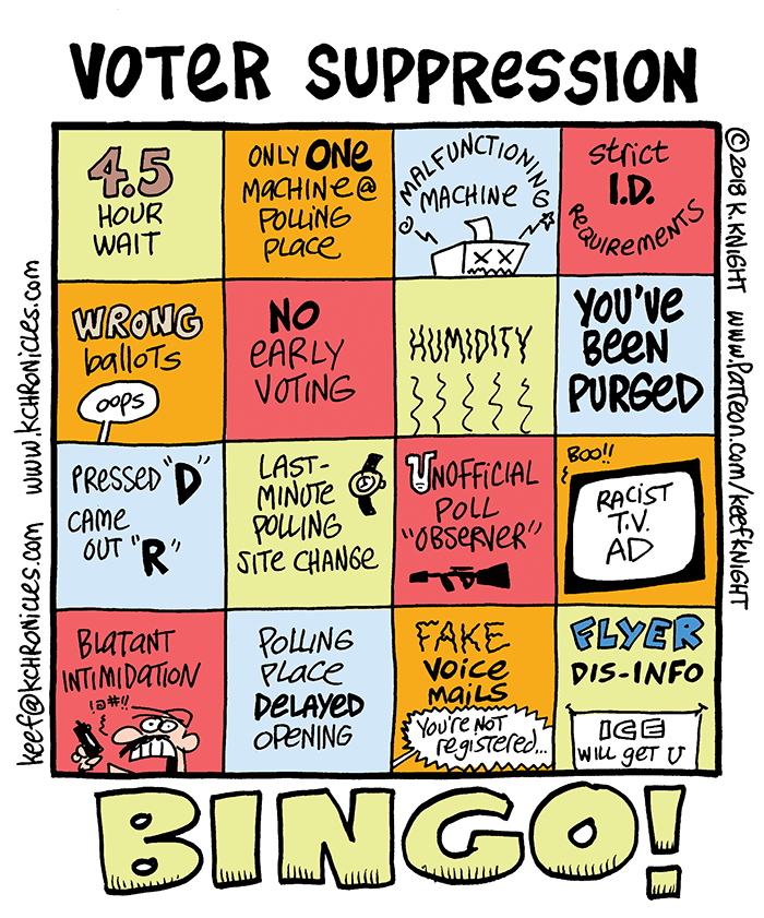 voter suppression bingo